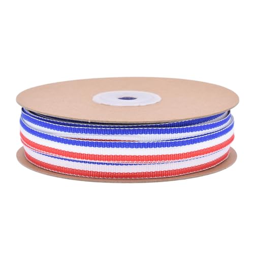 54.68yard Grosgrain Ribbon Rötung/weiß/blau Gestreifte Polyestergürtelband Für Geschenkpackung Handwerk von LfrXtra