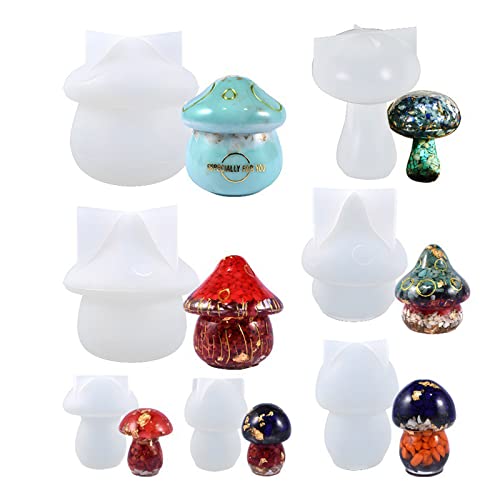 7 Stück Kristall-Tropfen-Gipsformen, dreidimensionale Pilz-Ornamente, Anhänger, Silikonformen 7 Stück Kristall-Tropfen-Gipsformen, dreidimensionale Pilz-Ornamente, Anhänger, Silikonformen von LfrXtra