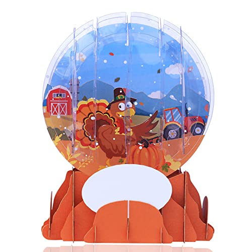 Festliche Karte mit Türkei-Muster, mit Umschlägen, Erntedankfest, 3D-Kristallkugel-Nachricht, Karte, Ornament von LfrXtra