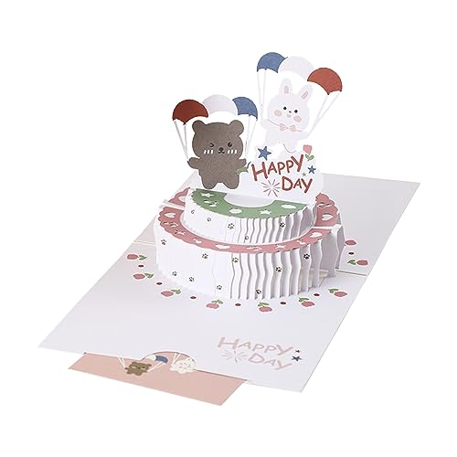 Geburtstag Grußkarten 3D Karte Geburtstag 3D Klapptorte Karte mit Umschlag Tiere von LfrXtra