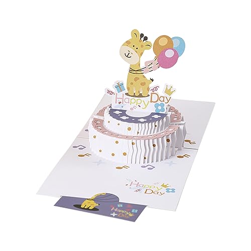 Geburtstag Grußkarten 3D Karte Geburtstag 3D Klapptorte Karte mit Umschlag Tiere von LfrXtra