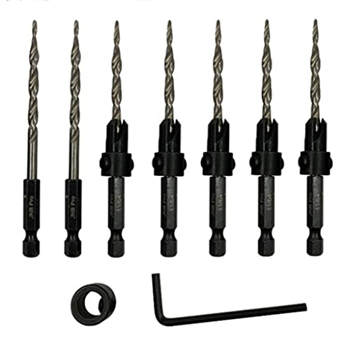 Hochgeschwindigkeitsstahl Hexagonaler Schaft Zoll Taper Bohrer 9 Stcs Power Drill Teile Sechseckgriff Für Kreuz Für Dreieckbohrer von LfrXtra