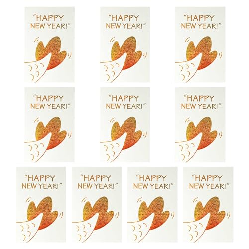 LfrXtra 10pcs 2024 Neujahrskarten Bronzing Cartoon Dragon Grußkarte Segen Geschenk Für Chinesisches Frühlingsfest Postkarten Kinder von LfrXtra