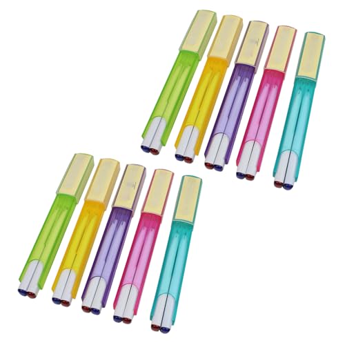 LfrXtra 10pieces 2 Farbballpoint Pen Mit Klebrigen Notizpapier Für Lehrer Für Schüler Blue Rötung Kugelschreiber Glatt Zum Schreiben von LfrXtra