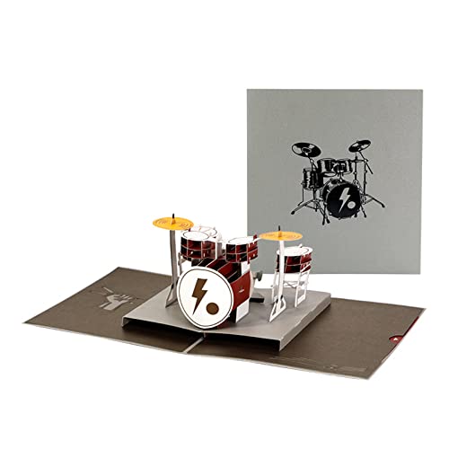LfrXtra 3D Instrument Drum Grußkarte Mit Umschlag Überraschung Mysteriöse Papierkarten Für Kinder Kinder Mädchen Junge von LfrXtra