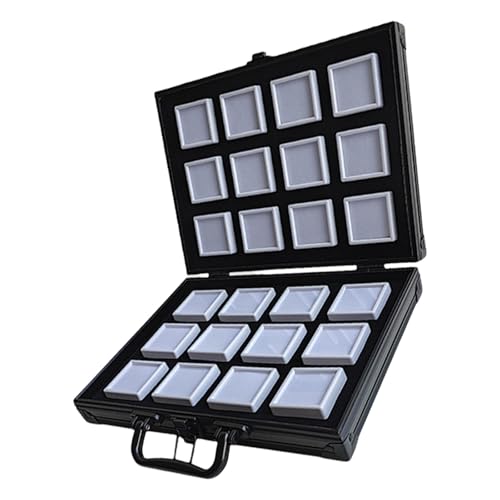 LfrXtra Aufbewahrungsboxen, praktischer Aluminium-Schmuckstein-Aufbewahrungskoffer mit Schaumstoffeinsatz für sicheren Schutz von Schmuck und Komfort auf Reisen von LfrXtra