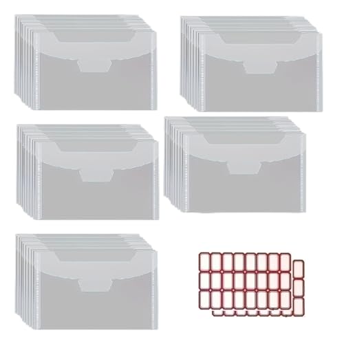 LfrXtra Bürobedarf, 50 Stück Stanz- und Stempelaufbewahrungstaschen, transparente Umschläge, Taschen für Stanzformen, Scrapbooking von LfrXtra