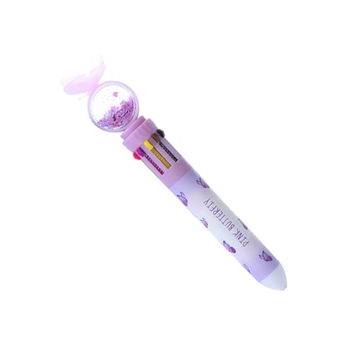 LfrXtra Bürobedarf, Pailletten, mehrfarbiger Stift, 10 Farb-in-1-Kugelschreiber, 0,5 mm, glatt zu schreiben, zum Schreiben von Tagebüchern, Strumpffüllern von LfrXtra