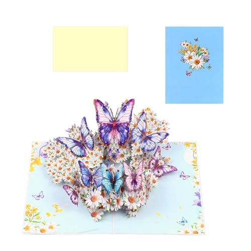 LfrXtra Delicate 3D Popup Grußkarte Elegante 3D Blumen Und Schmetterlingsgrußkarte Stylish Paper Card Für Segen von LfrXtra