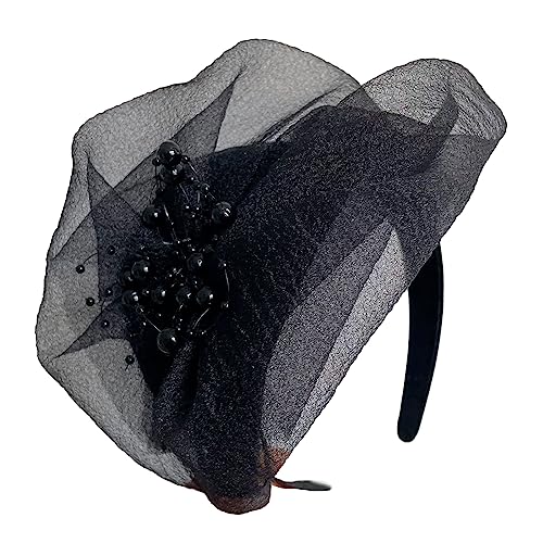 LfrXtra Elegante Frauendauer Perlen Garn Haar Hoop Halloween Cosplay Haarband Mittelalterlicher Stil Perlen Form Stirnbänder von LfrXtra