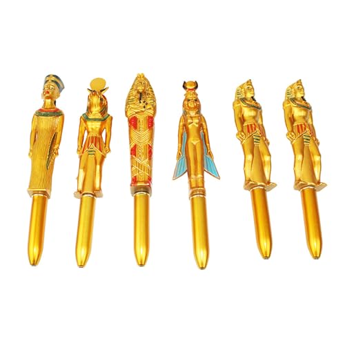 LfrXtra Goldene Kugelschreiber-Set, 6 Stück, einfach zu greifen, kreative Figur, Kugelschreiber, Kinder, Spielzeug, Studentenstifte von LfrXtra