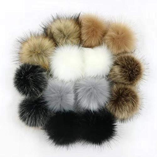 LfrXtra Künstliche Pompons mit elastischem Band zum Stricken, 10 cm, 14 Stück von LfrXtra