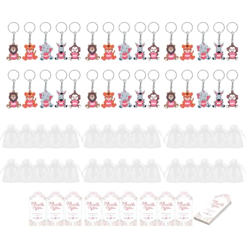 LfrXtra Set mit 30 Tier-Schlüsselanhängern, funktionaler Tier-Schlüsselanhänger für Babypartys, Partys, Taschendekorationen von LfrXtra