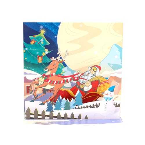 LfrXtra Weihnachtsgrußkarte Santa Deer Segen Grußkarten Für Feierlichkeiten Neujahr Postkarten Geschenkkarte Geburtstagsfeier von LfrXtra