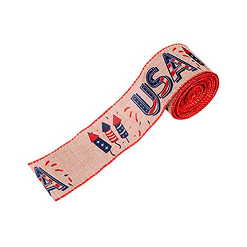 Patriotische Sackleinen Ribbon Star Kabelkanten Ribbon Band Für Den 4. Juli Unabhängigkeitstag Geschenkverpackung Handwerk Patriotische Sackleinen Ribbon Star Kabelkanten Ribbon Band Für Den 4. Juli Unabhängigkeitstag Geschenkverpackung Handwerk von LfrXtra