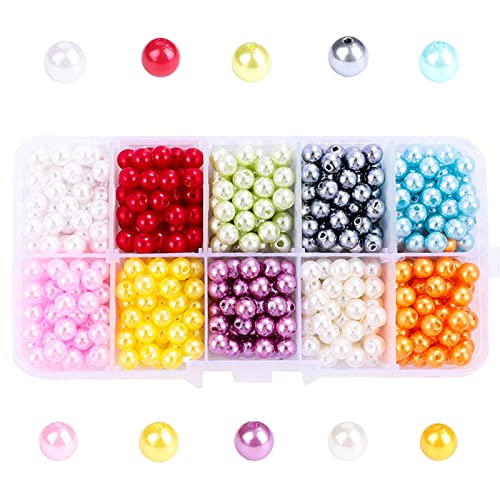 Runde ABS-Perlen in 10 Farben, 4/6/8/10 mm, lose Abstandshalter, Halskette, Schmuck, Bastelzubehör von LfrXtra