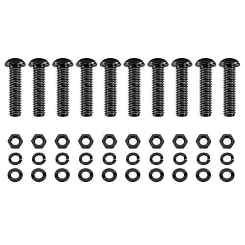 Rundkopfschrauben, Stahl, Innensechskant, Schrauben-Set, inkl. Mutter und Unterlegscheiben, Maschinenausrüstung, Befestigungsset für industrielle Nutzung von LfrXtra
