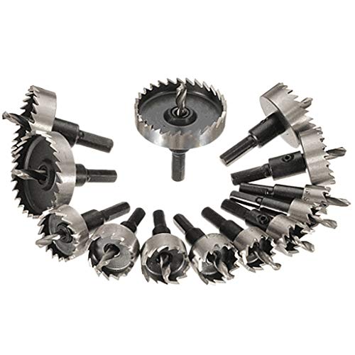 Titanschicht Beschichtetes HSS Bohrer Loch Loch Set Set Edelstahl Metalllegierung Mit 16-53 Mm Kompatibel Für Holzbearbeitung von LfrXtra