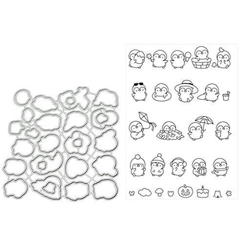 Transparente Silikon-Stempel, Stanzformen, Combo, Cartoon-Tier-Prägeschablone, Kartenherstellung, Papierzubehör von LfrXtra