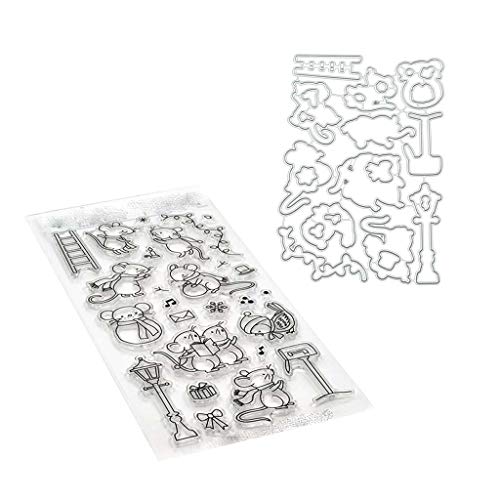 Transparente Silikon-Stempel-Stanzformen, Kombi-Set, Cartoon-Tier-Prägeschablone, Kartenherstellungszubehör von LfrXtra