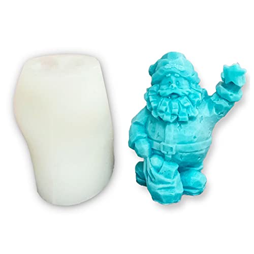 Weihnachtsmann-Silikonformen, 3D-Weihnachtsmann, handgefertigte Seifenform, Gießen für Kuchendekoration, Dekoration von LfrXtra