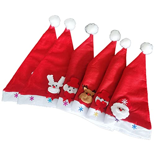Weihnachtsmütze, zerknittert, Weihnachtsmann, warmes Wintergeschenk, LED-Licht, 6 Stück Weihnachtsmütze, zerknittert, Weihnachtsmann, warmes Wintergeschenk, LED-Licht, 6 Stück von LfrXtra