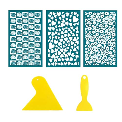 Wiederverwendbare Siebdruck-Schablonen zum Bedrucken von Ton, Stoff, Papier, Ton, Ohrringen, Schmuckherstellung, Dekorationen, Scrapbooking von LfrXtra