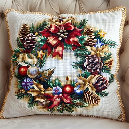 Kreuzstich Kissen Set Vorgedruckt Weihnachten Stickkissen zum Selbersticken 45X45cm Stickpackung Stickset Kreuzstich Kissen zum Basteln Stickkissen Stickpackung mit Vorgedruckt Kreuzstichmotiv Kreuzstich Kissen Set Vorgedruckt Weihnachten Stickkissen zum Selbersticken 45X45cm Stickpackung Stickset Kreuzstich Kissen zum Basteln Stickkissen Stickpackung mit Vorgedruckt Kreuzstichmotiv von Lfynior