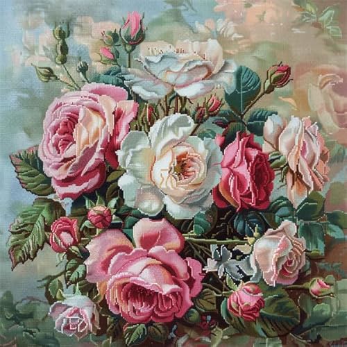Lfynior Kreuzstich Kissen Set Vorgedruckt Rose Stickkissen mit Muster 45X45cm Stickpackung Stickset Kreuzstich Kissen zum Basteln Stickkissen Stickpackung mit Vorgedruckt Kreuzstichmotiv Lfynior Kreuzstich Kissen Set Vorgedruckt Rose Stickkissen mit Muster 45X45cm Stickpackung Stickset Kreuzstich Kissen zum Basteln Stickkissen Stickpackung mit Vorgedruckt Kreuzstichmotiv von Lfynior