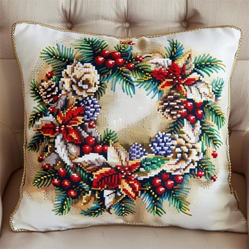Lfynior Kreuzstich Kissen Set Vorgedruckt Weihnachten Stickkissen mit Muster 45X45cm Stickpackung Stickset Kreuzstich Kissen zum Basteln Stickkissen Stickpackung mit Vorgedruckt Kreuzstichmotiv Lfynior Kreuzstich Kissen Set Vorgedruckt Weihnachten Stickkissen mit Muster 45X45cm Stickpackung Stickset Kreuzstich Kissen zum Basteln Stickkissen Stickpackung mit Vorgedruckt Kreuzstichmotiv von Lfynior