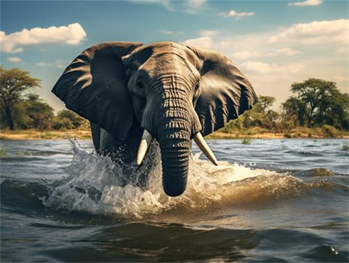 Lfynior Kreuzstich Set Vorgedruckt Elefant 14CT Stickerei-Set 30cmX40cm DIY Gestempelte Kreuzstich-Kits Handarbeiten Muster für Anfänger Home Decor Lfynior Kreuzstich Set Vorgedruckt Elefant 14CT Stickerei-Set 30cmX40cm DIY Gestempelte Kreuzstich-Kits Handarbeiten Muster für Anfänger Home Decor von Lfynior