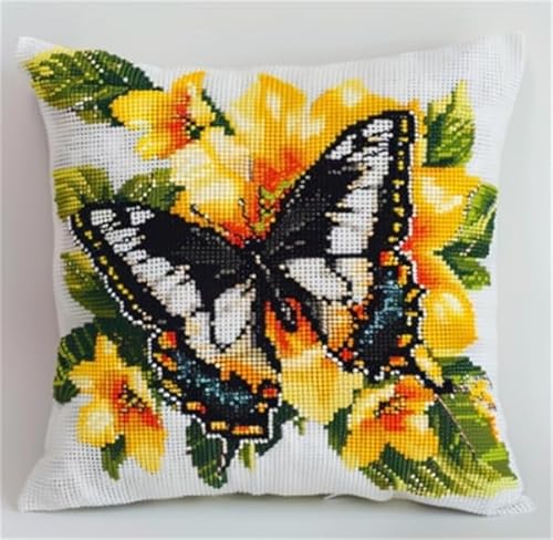 Lfynior Kreuzstichkissen Set Schmetterling Stickkissen zum Selbersticken 45X45cm Stickpackung Stickset Kreuzstich Kissen zum Basteln Stickkissen Stickpackung mit Vorgedruckt Kreuzstichmotiv Lfynior Kreuzstichkissen Set Schmetterling Stickkissen zum Selbersticken 45X45cm Stickpackung Stickset Kreuzstich Kissen zum Basteln Stickkissen Stickpackung mit Vorgedruckt Kreuzstichmotiv von Lfynior