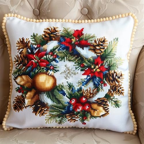 Lfynior Kreuzstichkissen Set Weihnachten Stickkissen mit Muster 45X45cm Stickpackung Stickset Kreuzstich Kissen zum Basteln Stickkissen Stickpackung mit Vorgedruckt Kreuzstichmotiv Lfynior Kreuzstichkissen Set Weihnachten Stickkissen mit Muster 45X45cm Stickpackung Stickset Kreuzstich Kissen zum Basteln Stickkissen Stickpackung mit Vorgedruckt Kreuzstichmotiv von Lfynior