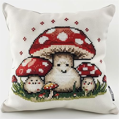 Lfynior Stickset für Kreuzstichkissen Pilz Stickkissen mit Muster 45X45cm Stickpackung Stickset Kreuzstich Kissen zum Basteln Stickkissen Stickpackung mit Vorgedruckt Kreuzstichmotiv Lfynior Stickset für Kreuzstichkissen Pilz Stickkissen mit Muster 45X45cm Stickpackung Stickset Kreuzstich Kissen zum Basteln Stickkissen Stickpackung mit Vorgedruckt Kreuzstichmotiv von Lfynior