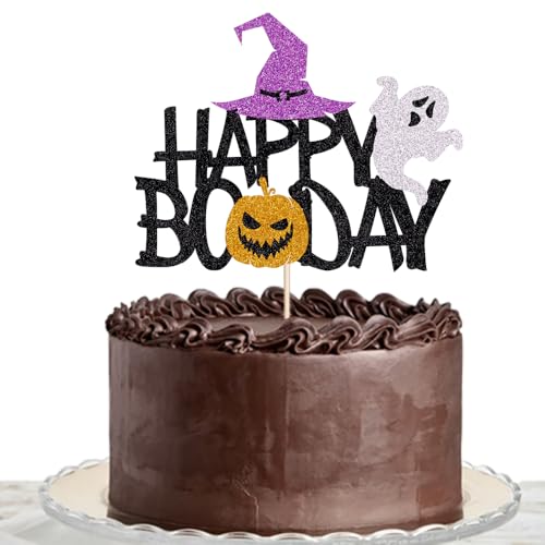 Lgaiehjc Tortenaufsatz "Happy Boo Day", hier für die Boos-Dekorationen, Halloween-Geburtstagsparty-Dekorationen, Babyparty-Geburtstagsparty-Zubehör von Lgaiehjc
