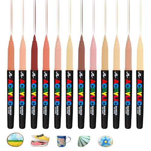 LgowithU Acrylstifte für Steine Wasserfest, 12 Farben Permanent Marker, Keramik Bemalen Stifte, Glasmalstifte, Acrylfarben Set Stifte für Steine Bemalen, Glas, Holz, Kunststoff, Metalle, Reifen LgowithU Acrylstifte für Steine Wasserfest, 12 Farben Permanent Marker, Keramik Bemalen Stifte, Glasmalstifte, Acrylfarben Set Stifte für Steine Bemalen, Glas, Holz, Kunststoff, Metalle, Reifen von LgowithU