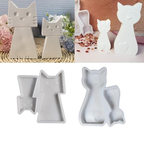 4 Stück Silikonformen Gießformen Katze, 3D Silikonform Katze Gips zum Gießen für Tiere, Epoxidharz Formen, Gießformen für Bastelarbeiten, Gips, Kunsthandwerk DIY Handgefertigter 4 Stück Silikonformen Gießformen Katze, 3D Silikonform Katze Gips zum Gießen für Tiere, Epoxidharz Formen, Gießformen für Bastelarbeiten, Gips, Kunsthandwerk DIY Handgefertigter von Lguaquanx