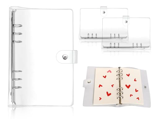 Lhbwhiz 2 Stück A6 Ringbuch,6 Löcher Ring Loose Binder aus Weichem PVC,Transparente Wasserdicht Tagebuch Ringordner,Nachfüllbares Notebook-Schutz Hülle mit Druckknopf Lhbwhiz 2 Stück A6 Ringbuch,6 Löcher Ring Loose Binder aus Weichem PVC,Transparente Wasserdicht Tagebuch Ringordner,Nachfüllbares Notebook-Schutz Hülle mit Druckknopf von Lhbwhiz
