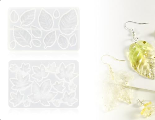 Lhbwhiz 2 Stück Fondantkuchenform,Silikon Blätter Formen,Dekorieren DIY Werkzeug,Kuchen Schimmel,Kreative Schokolade Sugarcraft Mould,verwendet für Hochzeits Bastelprojekte(Weiß) von Lhbwhiz