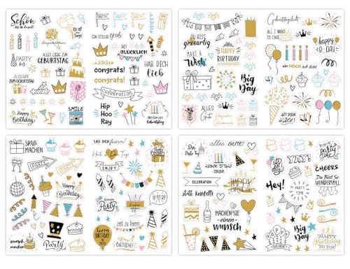 Lhbwhiz 225 Stück Geburtstag Sticker Set,Erwachsene & Kinder Transparenter Matteffekt Gästebuch Glitzer Deutsch Aufkleber,für Karten Fotoalbum Party-Deko Geburtstagskarten Lhbwhiz 225 Stück Geburtstag Sticker Set,Erwachsene & Kinder Transparenter Matteffekt Gästebuch Glitzer Deutsch Aufkleber,für Karten Fotoalbum Party-Deko Geburtstagskarten von Lhbwhiz