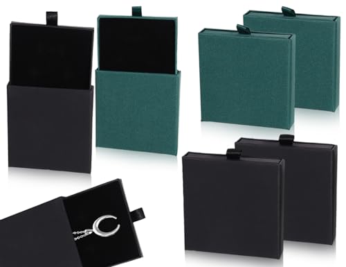 Lhbwhiz 4 Stücke Geschenkbox,Schmuckkasten,Schmuckbox Schachtel,Schmuckschatulle,Papier-Schmuck-Display,Schmuck Organizers,Schmuckaufbewahrung,für Ohrringe,Ring(7 * 9 * 1.7CM,schwarz und dunkelgrün) Lhbwhiz 4 Stücke Geschenkbox,Schmuckkasten,Schmuckbox Schachtel,Schmuckschatulle,Papier-Schmuck-Display,Schmuck Organizers,Schmuckaufbewahrung,für Ohrringe,Ring(7 * 9 * 1.7CM,schwarz und dunkelgrün) von Lhbwhiz