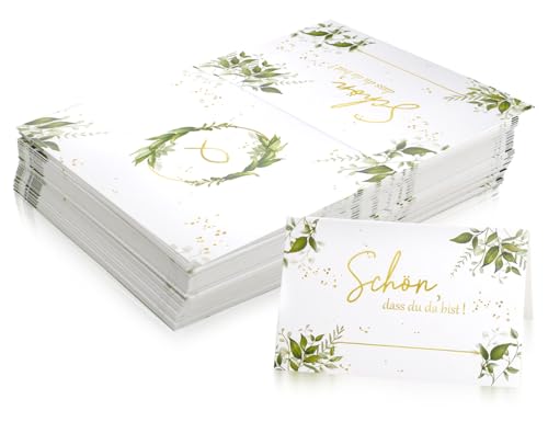 Lhbwhiz 50 Stück Tischkarten,Elegantes Tischdekoration Namenskarten,zum Premium Sitzkarten für Taufe Feier,Hochzeit,Geburtstag mit Text "Schön Dass Du Da Bist" Lhbwhiz 50 Stück Tischkarten,Elegantes Tischdekoration Namenskarten,zum Premium Sitzkarten für Taufe Feier,Hochzeit,Geburtstag mit Text "Schön Dass Du Da Bist" von Lhbwhiz