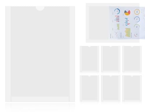Lhbwhiz 6 Stück A4 Selbstklebend Visitenkarten Taschen,Selbstklebetaschen transparent Etiketten Info-Rahmen,für Dokumente,Flyer,Karten etc(Transparente,23 * 32cm) von Lhbwhiz