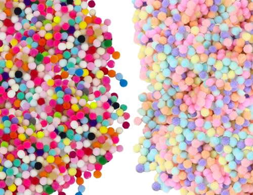 Lhbwhiz 600 Stück Pompons,Bunt Klein Filzkugeln zum Basteln,Mini Flauschigen Bälle,Multicolored Bommeln,DIY Kreative Handwerk,für Partydekoration,Girlanden,Quasten,DIY Dekorationen(10mm) von Lhbwhiz