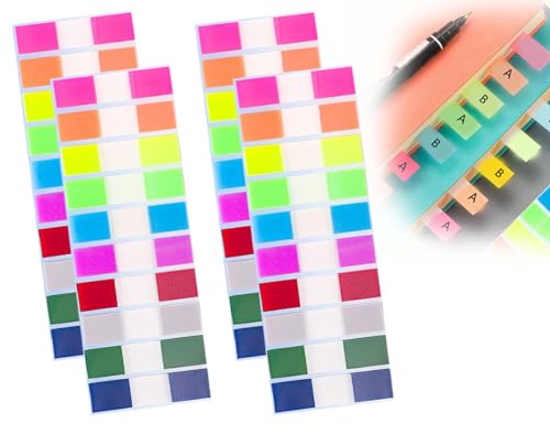 Lhbwhiz 800 Stücke Sticky Notes,Transparente Haftnotizen,Praktischen Book Tabs,Klein Klebezettel,Haftnotizen Tabs,Seitenmarker,für Studieren,Büro,Schulplaner Memo(10 Farben) von Lhbwhiz