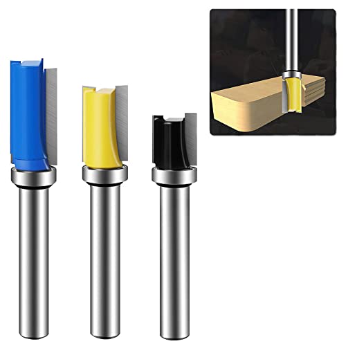 Lhdfyqt 3 Stück Bündigfräser with 8mm, Bündigfräser, Kopierfräser Router Bit, Schaft Nutfräsen Holz, Fräser Router Bit Oberfräser, für Bündigfräser Kugellager Oben(Schwarz, Gelb, Blau) Lhdfyqt 3 Stück Bündigfräser with 8mm, Bündigfräser, Kopierfräser Router Bit, Schaft Nutfräsen Holz, Fräser Router Bit Oberfräser, für Bündigfräser Kugellager Oben(Schwarz, Gelb, Blau) von Lhdfyqt