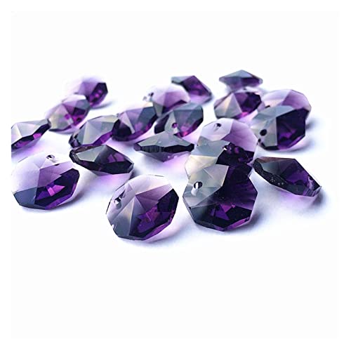 LiFBeauTiFul 100 Teile/los Violette Farbe 1 4mm Glaskristall Kronleuchter Achteckperlen in einem Loch Beleuchtung Zubehör DIY. Vorhangperlen liefert Home von LiFBeauTiFul