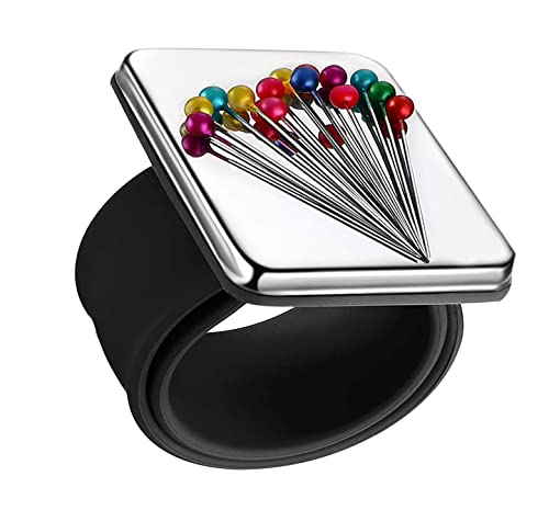 LiFangSotre Magnetic Wrist Strap Black,Magnetisches Silikon-Armband,1PCS Armnadelkissen magnetisch, quadratisches mit Silikon-Armband- Magnetisch Nadelkissen Armband, für DIY-Stickerei-Haarspangen von BOBOZHONG