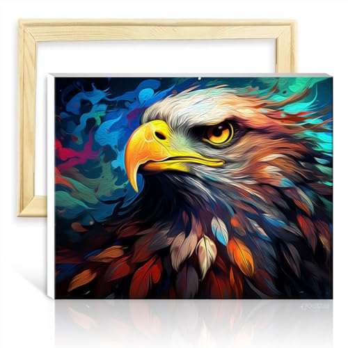 LiHEQING Malen nach Zahlen Adler Malen nach Zahlen Erwachsene Anfänger mit Pinseln und Acrylbild für Graffiti-Liebhaber ohne Rahmen (60 x 75 cm) von LiHEQING