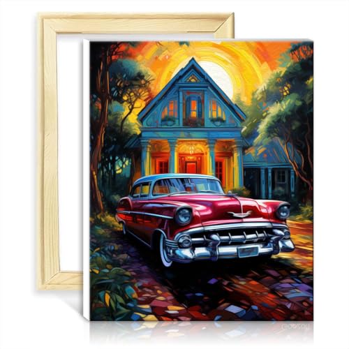 LiHEQING Malen nach Zahlen auf Leinwand, verlassene Oldtimer, Gemälde für Erwachsene, Kunstbild für die Heimdekoration, ohne Rahmen (40 x 50 cm) von LiHEQING